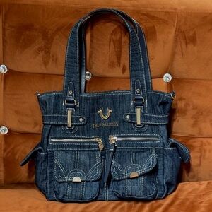 True Religion Dark Blue Denim Shoulder Bag